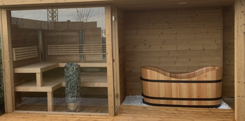 Exteriérová kombinovaná sauna domáca